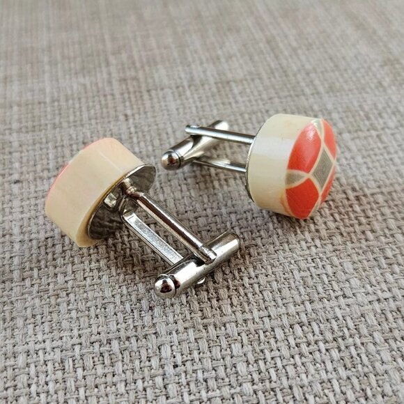 Cuff Links Men Dress Shirt Cuff Studs Orange Cufflinks Men Jewelry Unbranded - Picture 6 of 10